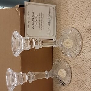 Lenox Crystal Candlestick Set - Elegant Clear Design